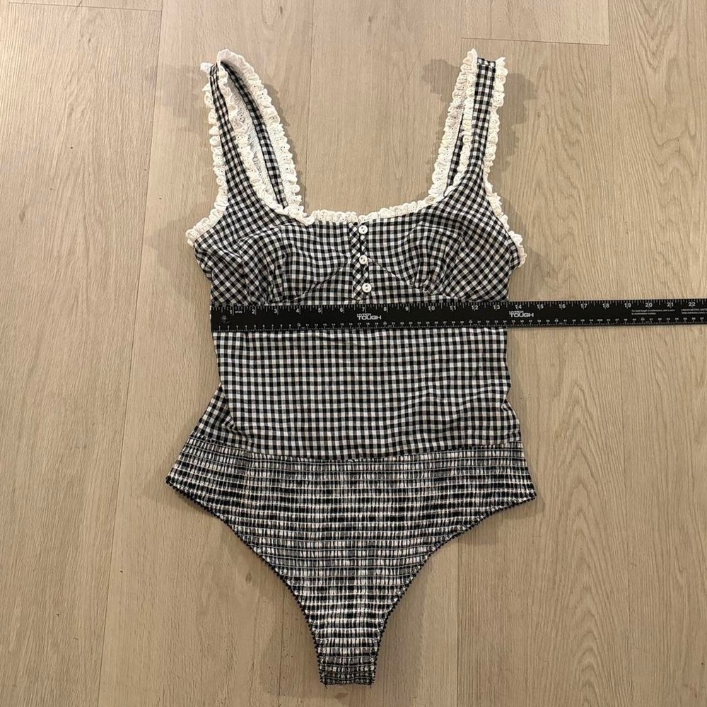 Free People x Intimately FP Cassie Bodysuit in Black/White Combo Size: M - Picture 4 of 6
